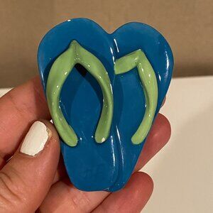 Nora Fleming Mini‎ Blue Flip Flops Charm “Sunning and Funning”